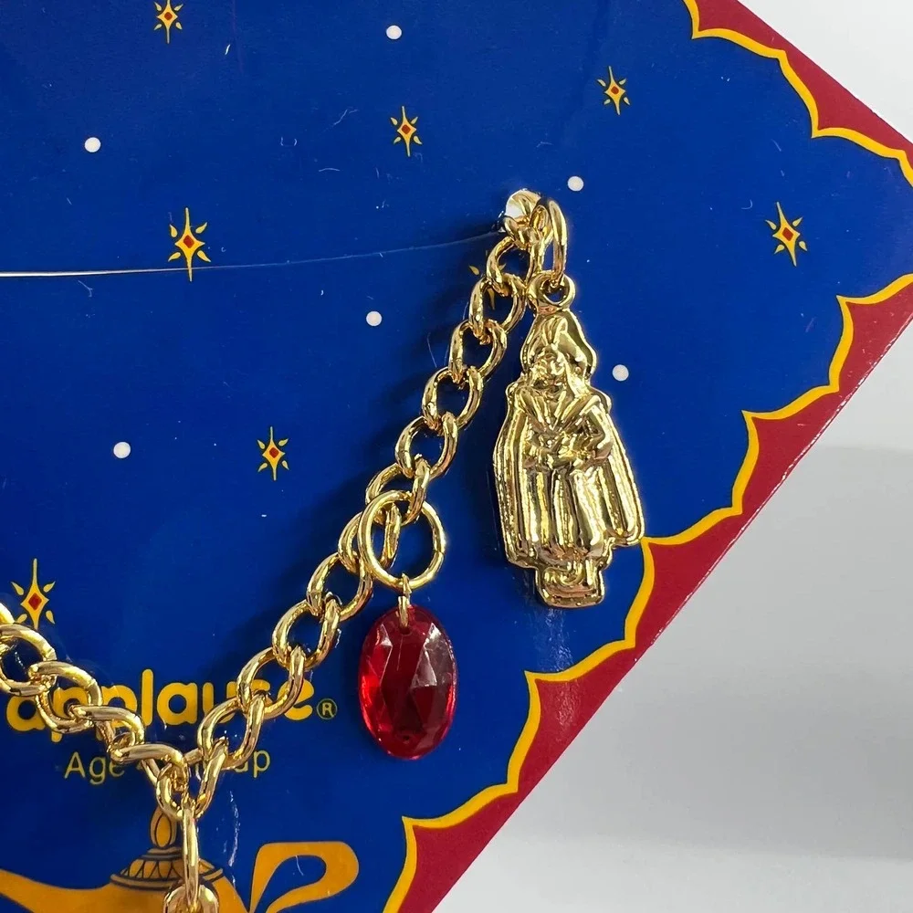 Applause Vintage Disney Aladdin Charm Bracelet #45774 Gold Colored Bracelet Kids